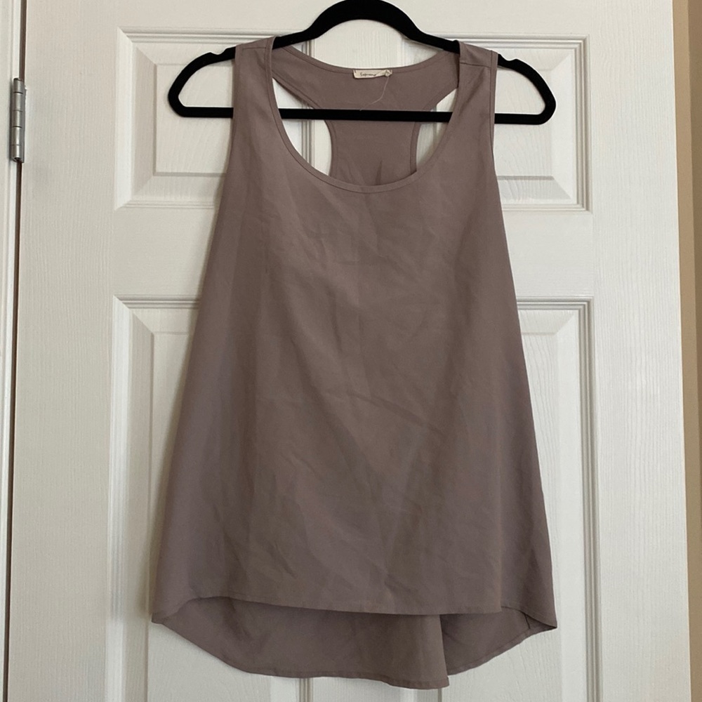 Grey Chiffon Tank Top